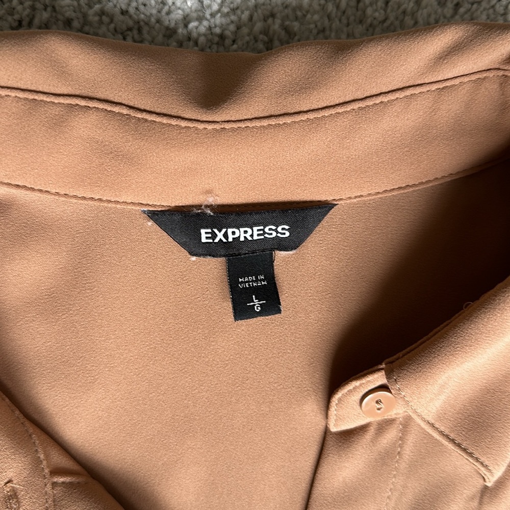 Express Camel Button Down Blouse - image 7